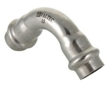 Угольник пресс Valtec 28 мм раструб-раструб 90° (пресс-фитинги из нерж. стали серии VTi.951.I)