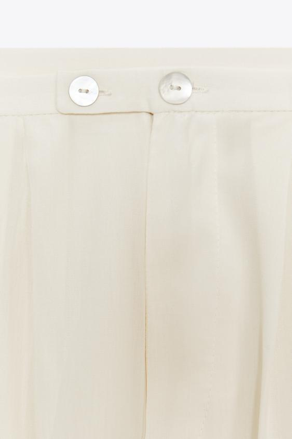 ZARA ДЛИННЫЕ БРЮКИ СО МНОЖЕСТВЕННЫМИ СКЛАДКАМИ, ЭКРЮ