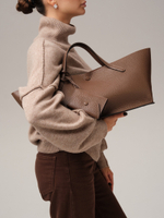 Женская кожаная сумка DBR 31136 коричневый какао