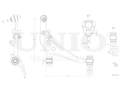 Рычаг подвески поперечный передний нижний правый UNIO SSP-40008