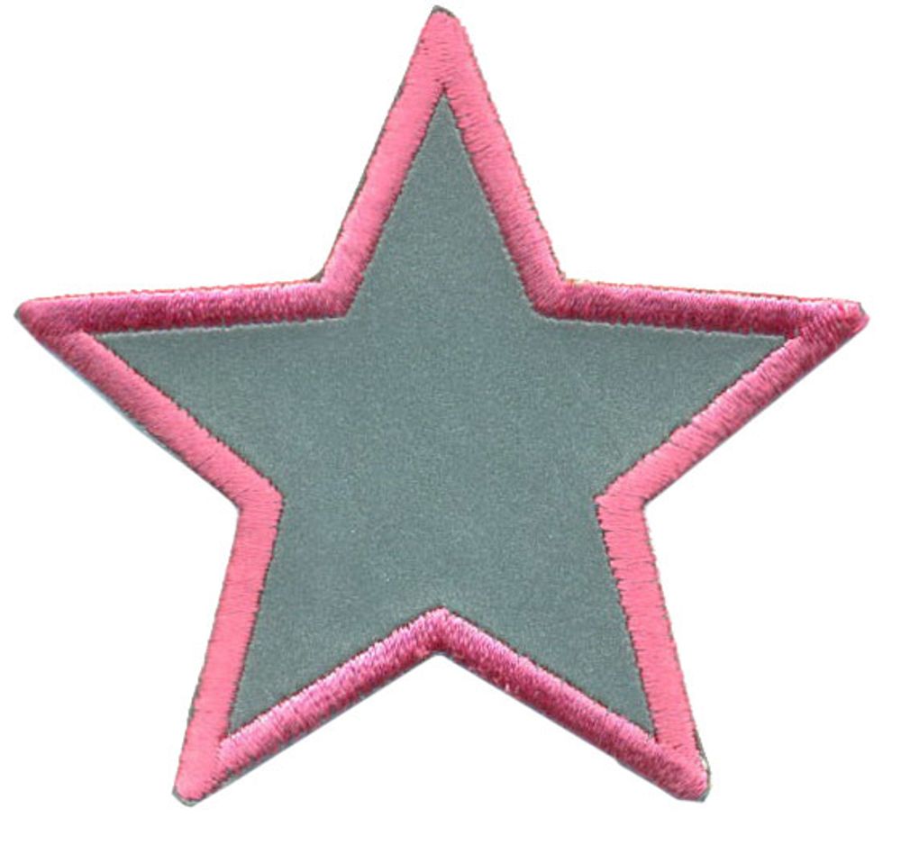 Нашивка Звезда светоотражающая (розовая)