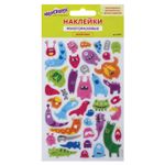 Наклейки объемные "Инопланетяне", многоразовые, 10х15 см, ЮНЛАНДИЯ, 661810