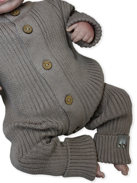 Комбинезон вязаный на пуговицах Тауп грей хлопок RinaAmari