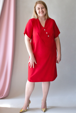 Летнее платье 3225зп, красный #259Кр053225зп