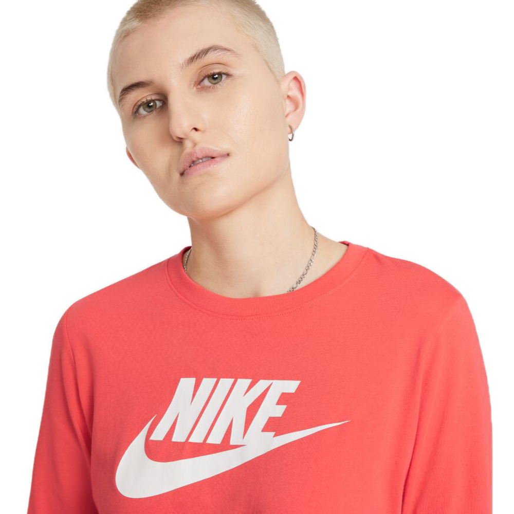 Женская теннисная футболка (dł. Рукава) Nike Swoosh Essential LS Icon Ft - magic ember/white