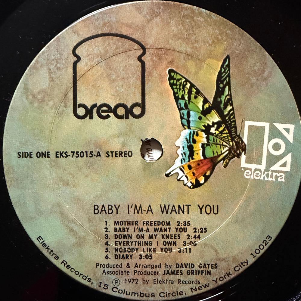 Bread ‎– Baby I'm-A Want You (США 1972г.)