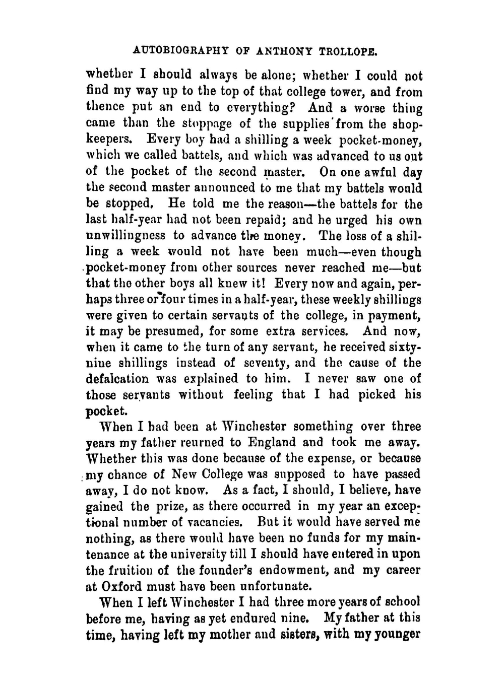 Autobiography of Anthony Trollope | Trollope Anthony