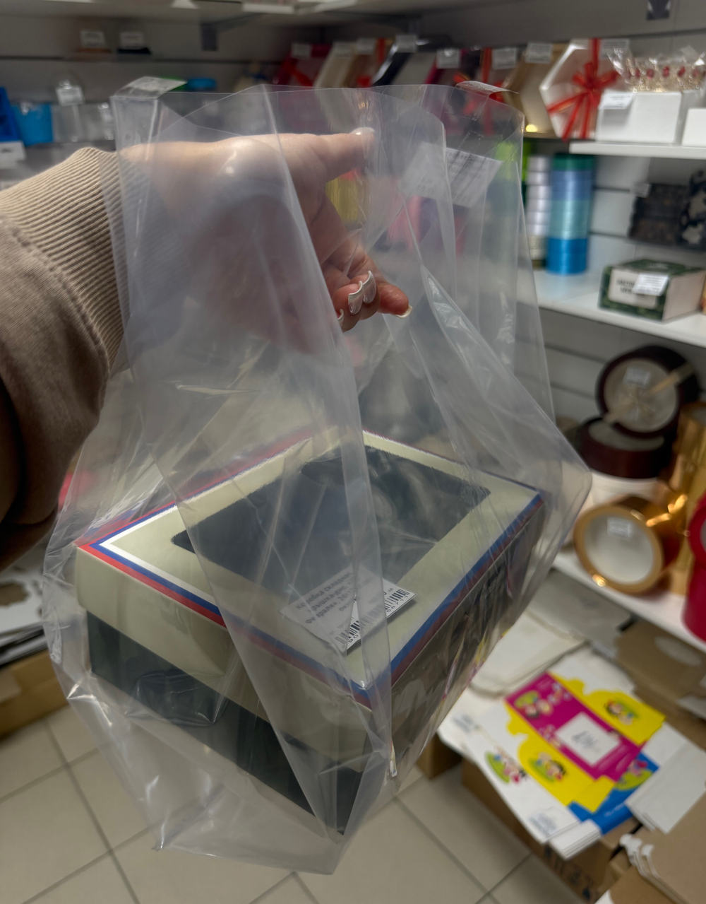 Пакет квадратный полиэтиленовый с вырубной ручкой, упаковка, прозрачный, 30×43+28 см ±5% 60 мкм