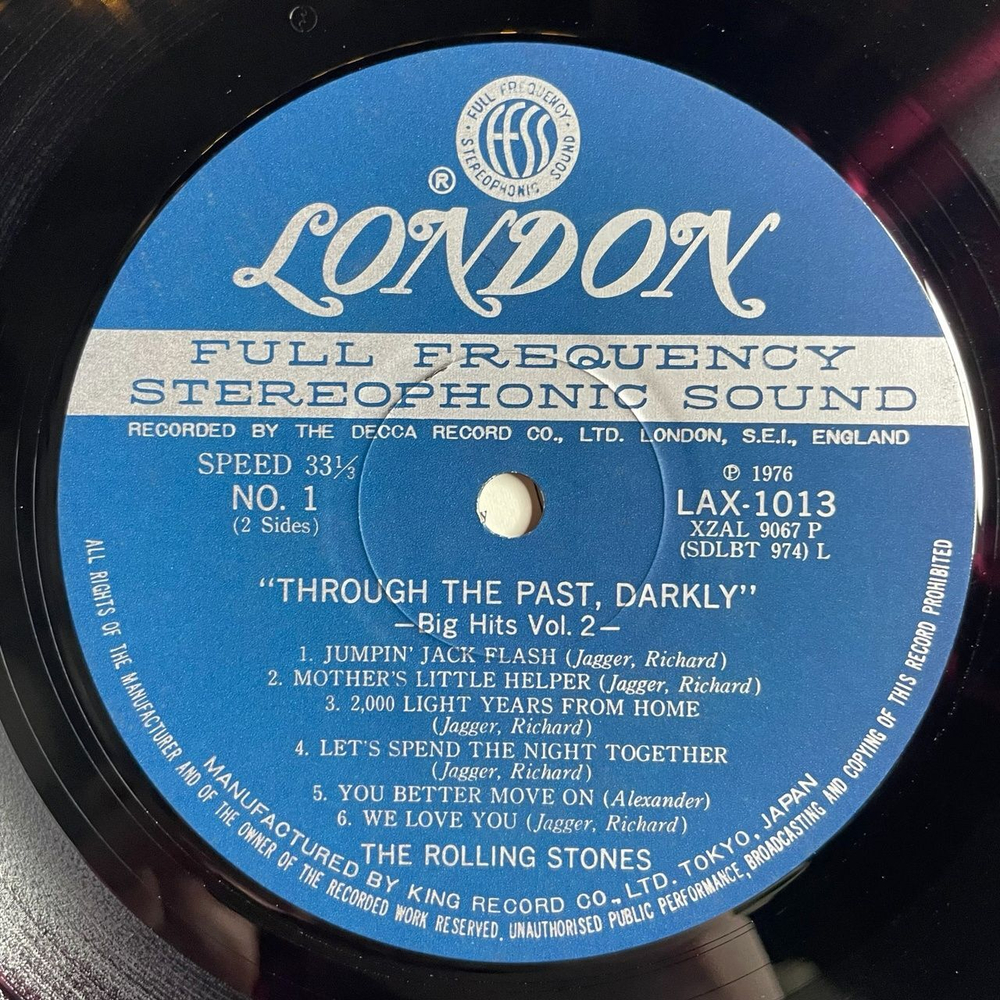 Винтажная виниловая пластинка LP The Rolling Stones Through The Past, Darkly (Big Hits Vol. 2) (Japan 1976) (No Obi) Dandelion