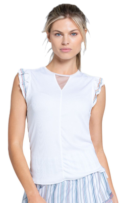 Женская теннисная футболка Lucky in Love Lucky Club Premier Ruffle Tank