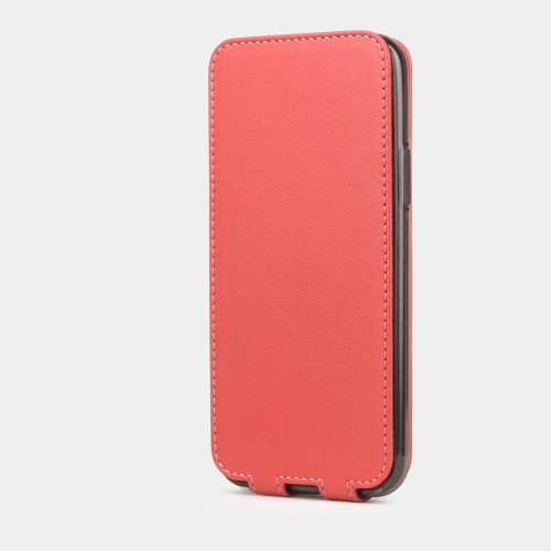 Чехол для iPhone 11 Pro Max из натуральной кожи теленка, кораллового цвета