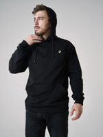 Худи черное Город Горький мужское с нашивкой желтый олень