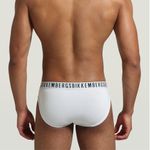 Мужские трусы брифы белые набор 2 в 1 Bikkembergs CLASSIC BKK1USP02BI