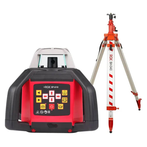 Комплект: ротационный нивелир RGK SP-610 + элевационный штатив RGK SH-340 134356