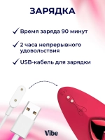 Носимый вибратор для клитора, каплевидный, розовый