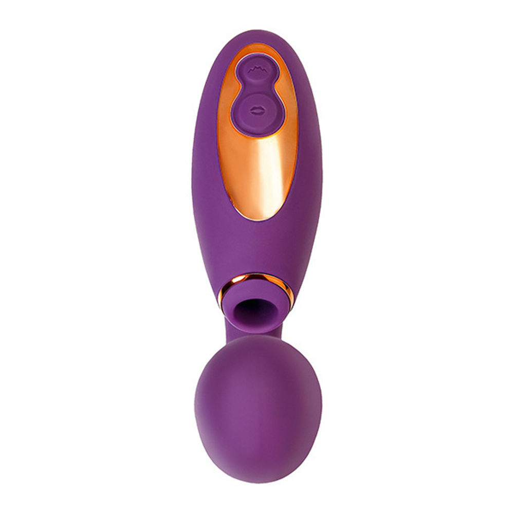 Фиолетовый вибромассажер с клиторальной стимуляцией ToyFa L'eroina Megam 561033