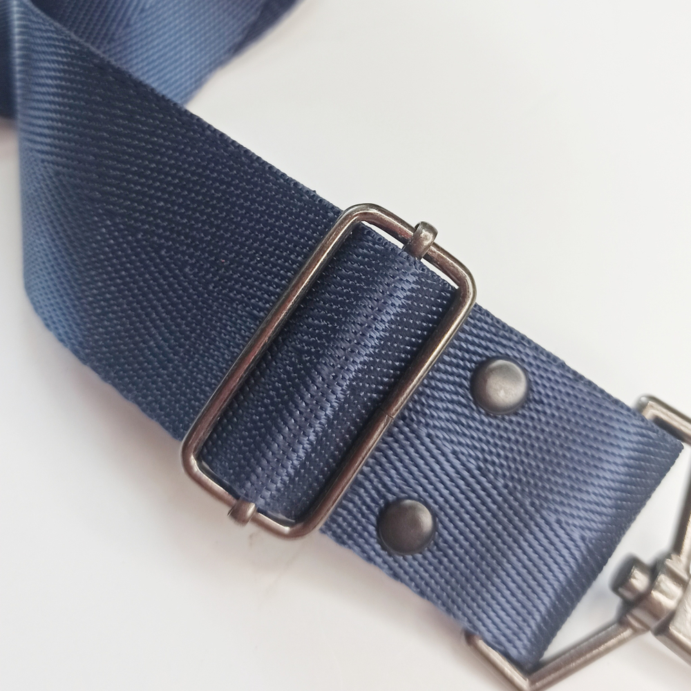 Гитарный ремень однотонный 4см Синий