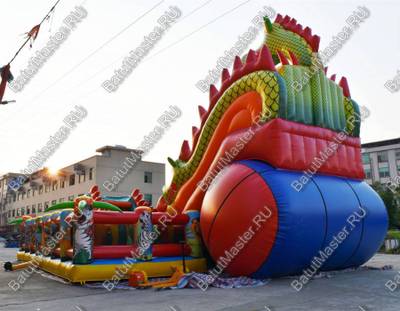 Профессиональный надувной батут "Гранд-саванна" 17*10*9 м