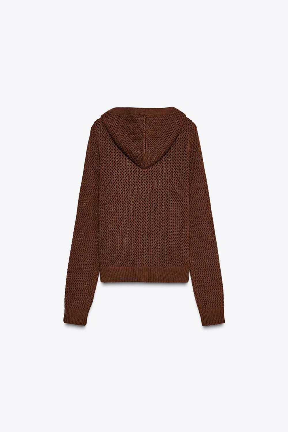 ZARA КАРДИГАН С КАПЮШОНОМ, КОРИЧНЕВЫЙ