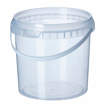 Ведро 1л с крышкой ПРОЗРАЧНОЕ (144шт)