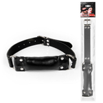 Черный кляп-трензель на кольцах и регулируемом ремешке (Цвет: черный)