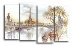 Модульная картина "Париж красками"
