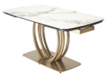 Стол М-City DISAUR Матера (Matera) 160 Kl-188 Контрастный мрамор матовый, Итальянская керамика, Шампань