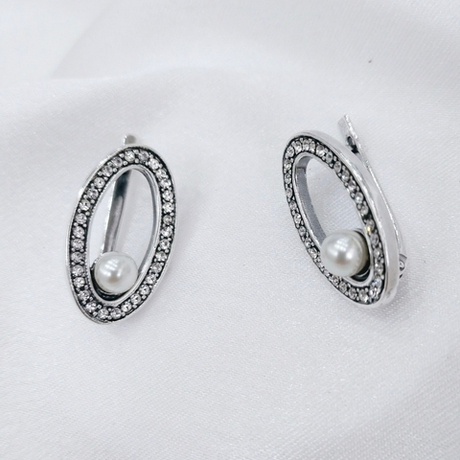 "Идеал" серьги в серебряном покрытии из коллекции "Геометрия" от Jenavi с английским замком