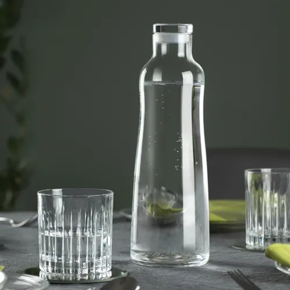 Бутылка графин для воды 1 л с крышкой хр. стекло Eco Bottle d 9 см h27,2 см RCR [1]