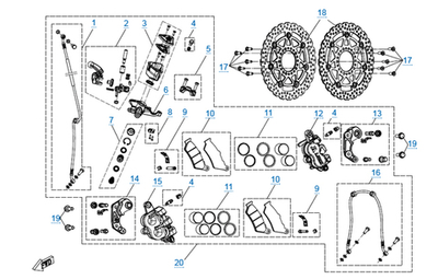 Колодки тормозные передние CFMOTO Moto 400, 650, 700, A000-0801C0