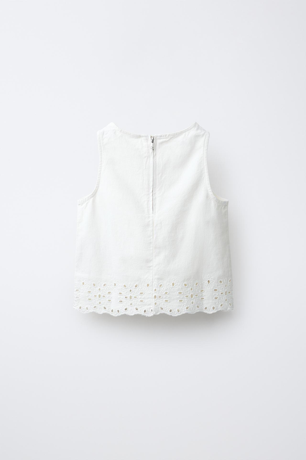 ZARA ТОП С ВЫШИВКОЙ, БЕЛЫЙ