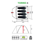 Треккинговая палатка TORINO-4 PREMIER