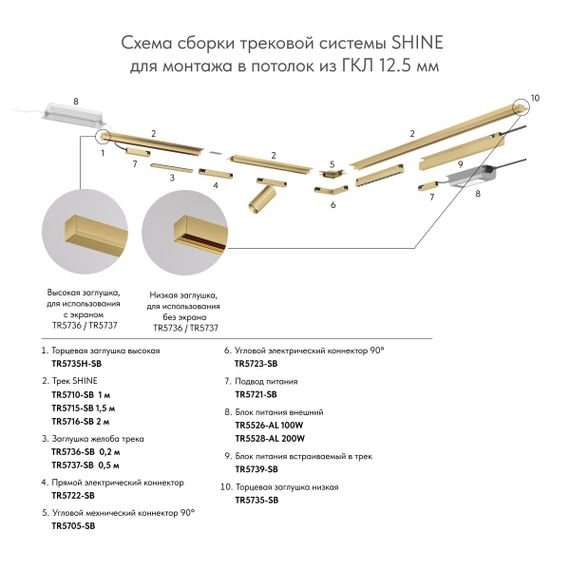 Заглушка торцевая Denkirs Shine Base (2 шт.) TR5735-SB