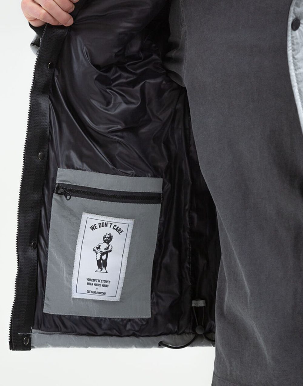 Куртка We Don’t Care Short Puffer Jacket Grey