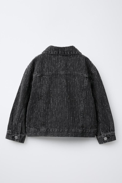 ZARA ДЖИНСОВАЯ КУРТКА С ЭФФЕКТОМ ПОТЕРТОСТИ, ЧЕРНЫЙ