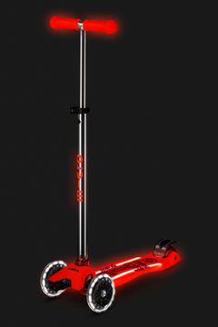 Самокат Maxi Micro Deluxe Glow Plus (светящийся) LED красное сияние
