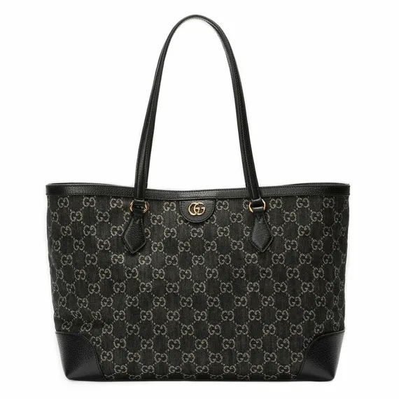 Сумка-тоут Gucci Ophidia среднего размера черный