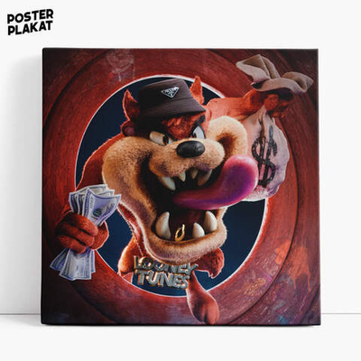 Картина Тасманский дьявол / Taz-Mania, холст с печатью на подрамнике, интерьерная, Постер Плакат