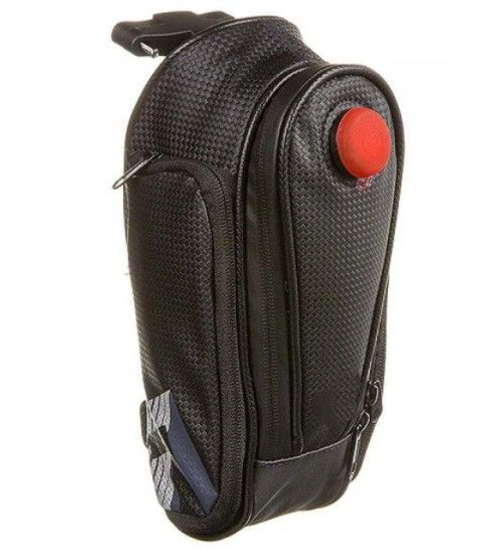 Велосумка STG мод.31397 под седло , с красным фонарем сзади,2-а отделение,черная. (10129020/270319/0001973, Китай)