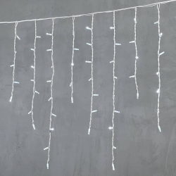 Светодиодная бахрома с колпачком 3,2*0,9 м., 168 белых LED ламп, каучуковый белый провод, LTC (LL168-8-2W)