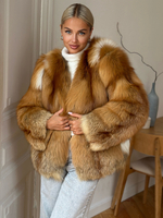 Шуба из меха лисы «огневки»  60см