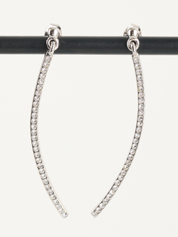 Серьги-подвески Тонкая линия с кристаллами Swarovski