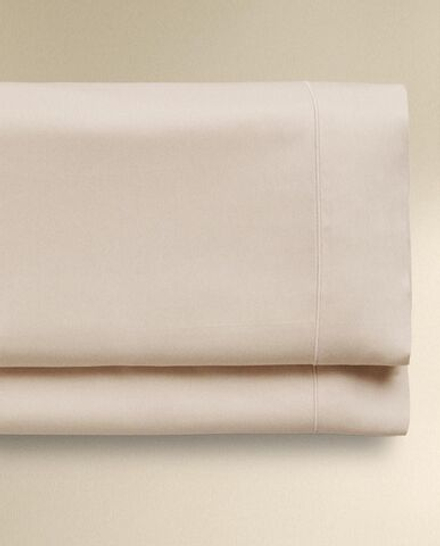 Zara Home - Простыня из сатина с подолом (300 нитей), бежевый, 270x280 см