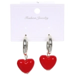 Серьги из гиппоалергенного сплава «АМОР», красное сердце, цвет серебро и золото, 2,5см