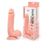 Фаллоимитатор-реалистик Erowoman телесного цвета с мошонкой (Цвет: телесный)