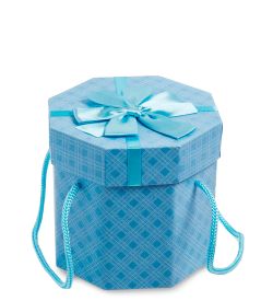 WG-94-A Коробка подарочная «Многогранник» цв.голубой