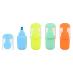 Маркер текстовыделитель Basir, серия "Космос", 10 см, цветная упаковка, разноцветные, набор 4 шт, ассорти