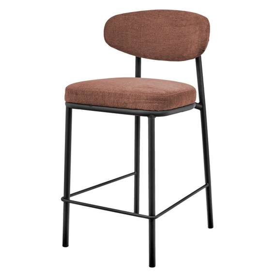 Полубарный стул Arvo 65 см, терракотовый шенилл с черными ножками