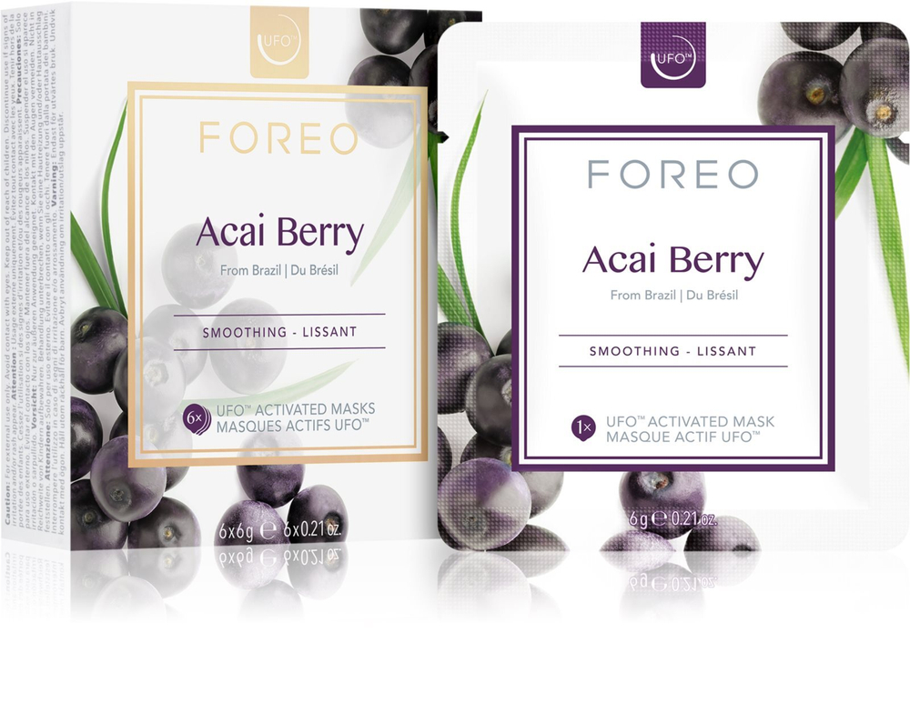 FOREO UFO Acai Berry - разглаживающая маска /  6 x 6  g  / GTIN 7350092139403