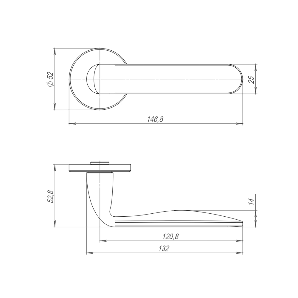 Ручка раздельная R.ARC.R52.EXTRA SSG-39 сатин. золото